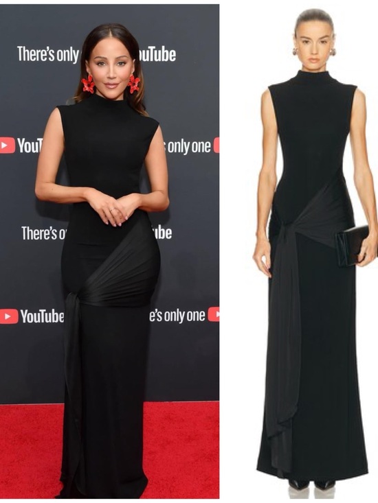 REVOLVE Dresses & Skirts - SRG REVOLVE Black Sleeveless Maxi Gown with Draped Knot Detail
